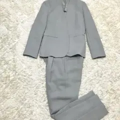 極美品 セルフォード パンツスーツ ノーカラージャケット ライトグレー
