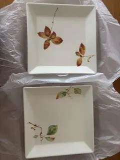たち吉　角皿 2枚セット 植物柄 陶磁器のサムネイル