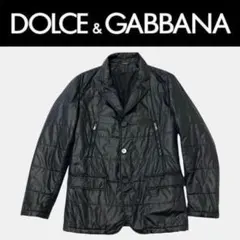 美品 ドルチェ&ガッバーナ メンズ シングルダウンジャケット 48 ブラック 黒
