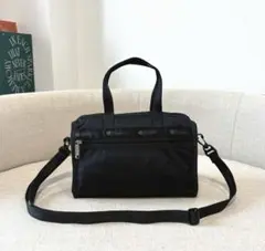 新品タグ付 レスポ ブラック ミニダッフル ボストン 2WAY ショルダー 旅行
