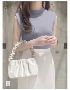 グレイル　ノースリーブハイネックニットトップス　オフホワイトkz225