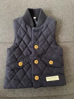 ネイビー キルティングベスト 中綿ベスト 90cm