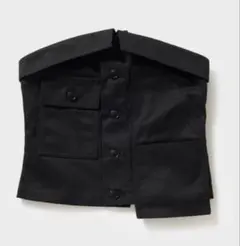 HYKE T/C WORK STRAPLESS TOP 黒 サイズ2のサムネイル