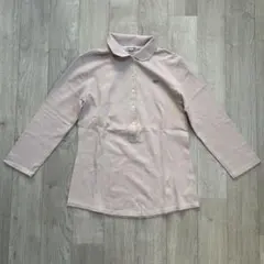 ラコステ レディース長袖 ポロシャツ うすピンク グレー刺繍