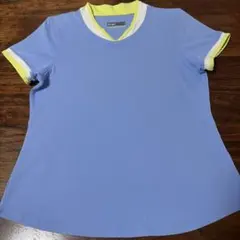 リージャ　LIJA ストレッチ素材 Vネック Tシャツ 青のサムネイル