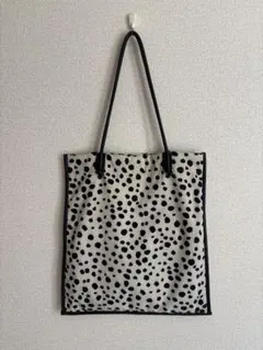 B:MING by BEAMS ダルメシアン柄 トート クリーム×黒