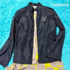 Cinderellaブラック ジップアップ ブルゾン ジャケット