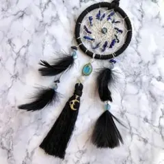 【守護・健康】ブラック 《ラピスラズリ×水晶》 ドリームキャッチャー