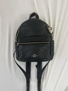 COACH レザー リュック ブラック ゴールド金具 本革 バックパック