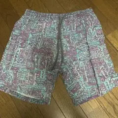 値下げ　総柄 ショートパンツ ハーフパンツ パープル LLサイズ