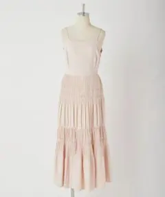 nice claup プリーツティアードロングワンピース F