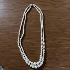 パール　ネックレス　ロングチェーン