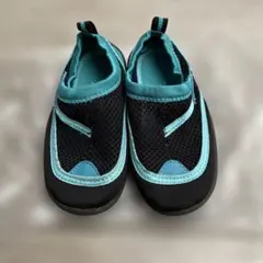 CHARK キッズシューズ 黒/青 メッシュ　水陸両用　16.0㎝