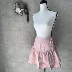 新品【SHEIN】レースサイドアップ　フリルスカート ピンクLIZLISA系　姫