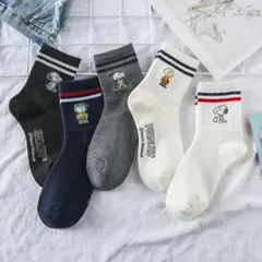 スヌーピー ピーナッツキャラクターソックス 5足セット