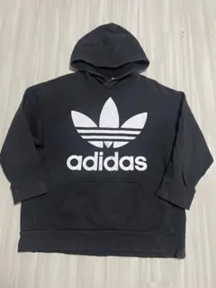 adidas ブラック パーカー フード付き