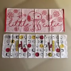 SNOOPY スヌーピー フェイスタオル＆手拭い(新品未使用)