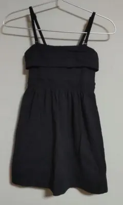 UNIQLO/ユニクロ シャーリングキャミソールチュニック ブラック S