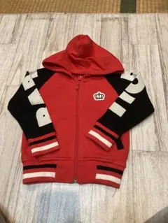 【80㎝】 ベビーギャップ　フード付き赤黒トレーナー