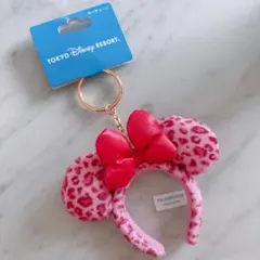 ＊ディズニーランド ヒョウ柄ミニーちゃんカチューシャキーチェーン レオパード柄＊