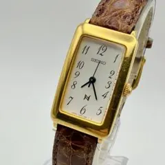 稼働・新品電池】SEIKO セイコー ノイエ 腕時計 オーバル ゴールド 青