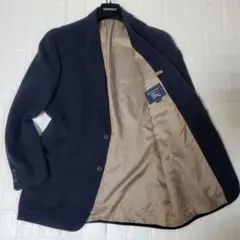 BURBERRY アンゴラ混 ウールテーラードジャケット 紺ブレ XL