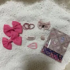 わんちゃん用ヘアアクセサリー セット ピンク リボンのサムネイル
