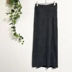 ［Lutique］ロングスカート（L）ダメージ加工 ウエストゴム スリット