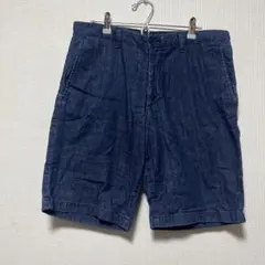 濃紺 コットン混紡 ショートパンツ