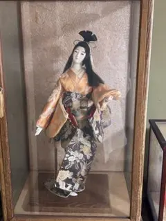 日本人形 舞妓 天秤棒 ガラスケース入り 縁起物 - メルカリ