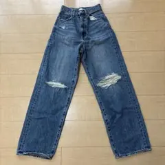 H&M Loose bootcut ルーズブーツカット フレア ダメージ デニム - メルカリ