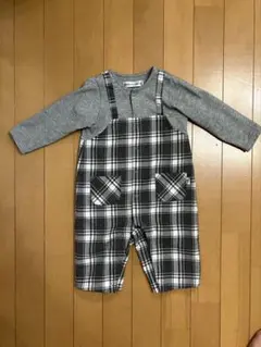 BeBe チェック柄ロンパース・カバーオール