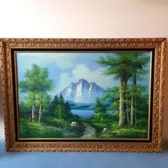 川島実 流れ（奥入瀬）肉筆油彩画 川島実 流れ（奥入瀬）肉筆油彩画 流れ（奥入瀬）肉筆 川島実 絵画