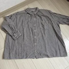 サマンサモスモス SM2 ブラウンチェック柄 長袖シャツ ボタンダウン