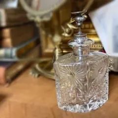 アンティーク クリスタル 香水瓶 STERLING シルバー　ディスプレイ アンティーク クリスタル 香水瓶 STERLING シルバー ディスプレイ