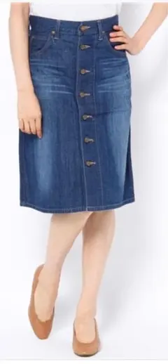 【Lee ナノユニバース別注 】M◇ミドルデニムスカート 日本製コットン100%
