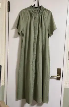 サマンサモスモス ギャザー ワンピース カーキ