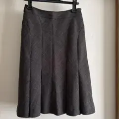 グレー フレアスカート 裏地付き