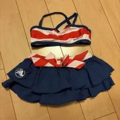 crocs 水着セット 赤白ストライプ95㎝　セパレート　ビキニ