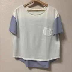 pink adobe 半袖 Tシャツ ストライプ切替 Mサイズのサムネイル