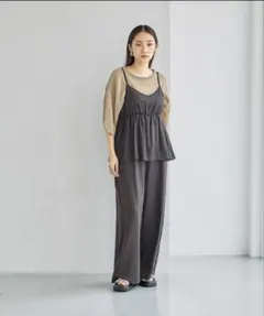 ☆新品未使用☆LEPSIM ペプラムキャミサロペット ブラック×ドット 