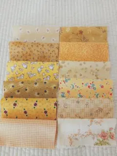 イエロー系コットン生地　カットクロス 12枚セット