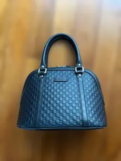 GUCCI ブラック GGパターン マイクロシマ 2way ショルダーバッグ