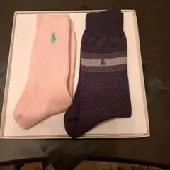 ランバン×ラルフローレンソックス ピンク炭 黒メンズ新品本日最終日