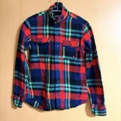 ミキハウス チェックシャツ 長袖 ネルシャツ クマ刺繍 ワンポイント 秋冬