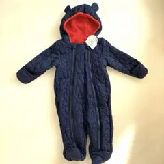 フード付き 冬用ベビーカバーオール