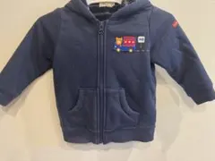 HOT BISCUITSクマ刺繍 ネイビー フード付きパーカー