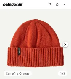 Patagoniaパタゴニア ブロデオビーニーニット帽　オレンジ