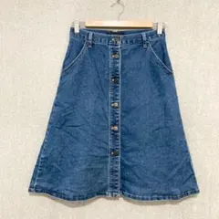 美品✦UNIQLO デニムスカート ウエスト68 ブルー ストレッチ素材