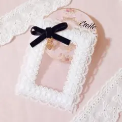 B8サイズ　トレカケースデコ　硬質ケース　硬質カードケース　ブラックリボン